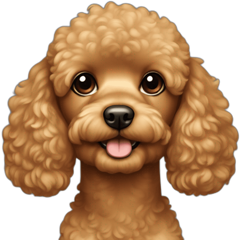 The muzzle of the little toy poodle is carmel-colored emoji