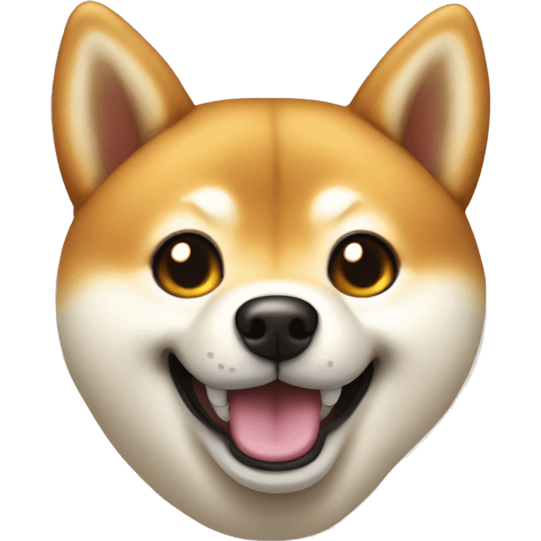 shiba inu face | grinning face with big eyes | mouth | open | smile emoji