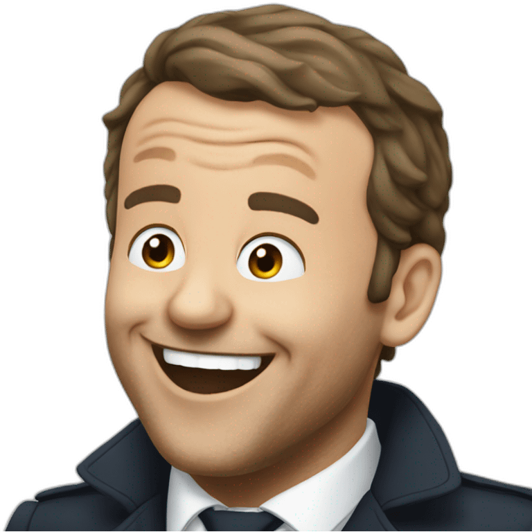 Macron laughing with tears emoji