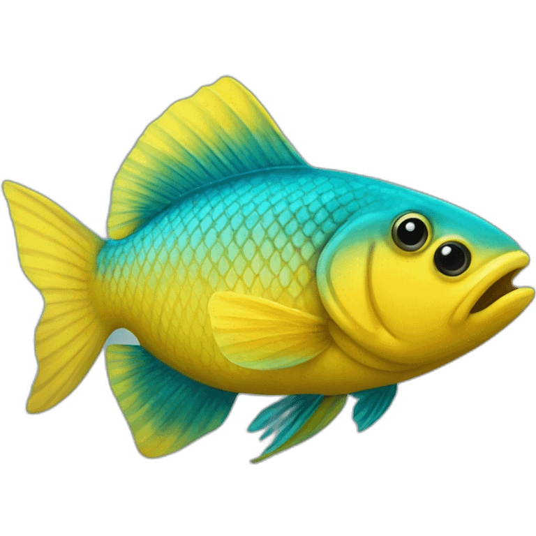 Fish in yellow coat emoji