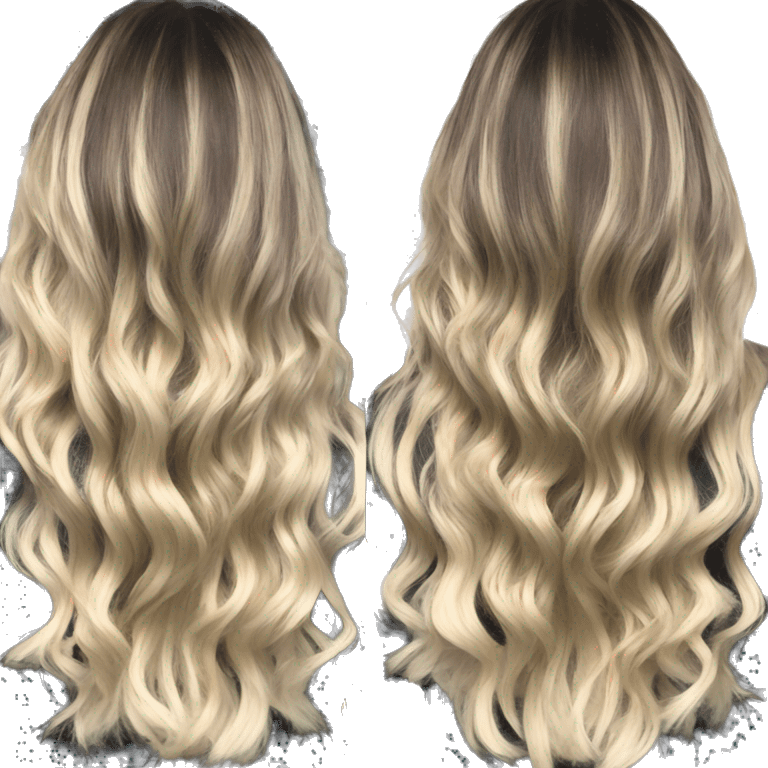 Blonde balayage long hair women emoji