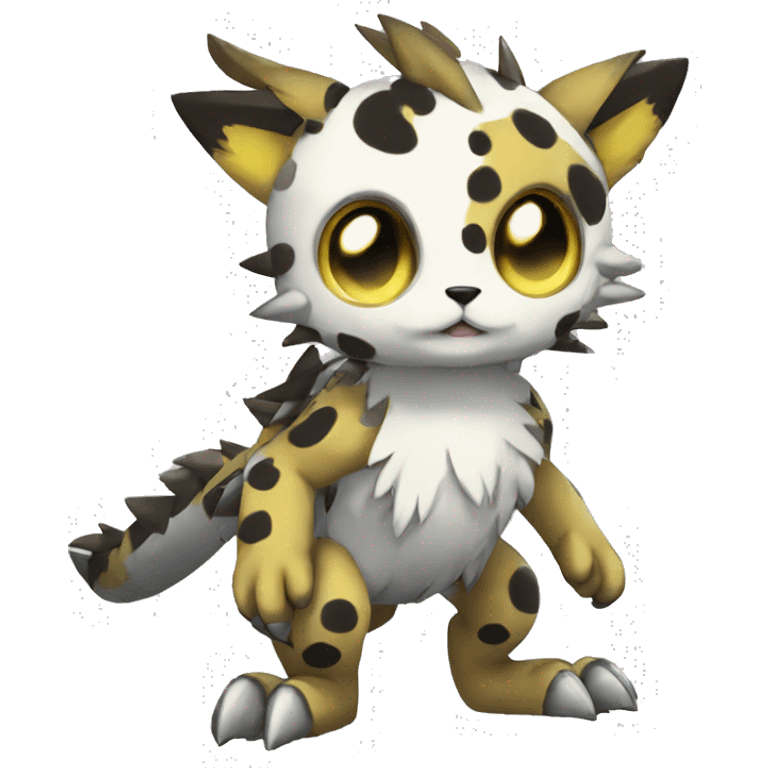 cute cool edgy Digimon-Fakemon-animal with cool markings full body emoji