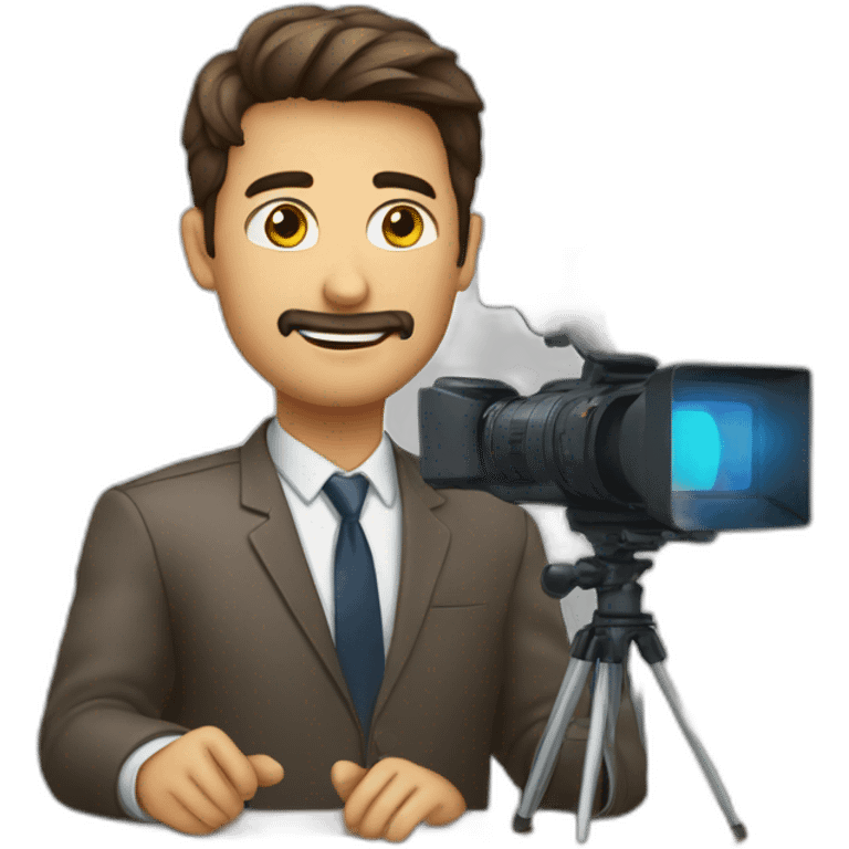 Profesional editando video emoji