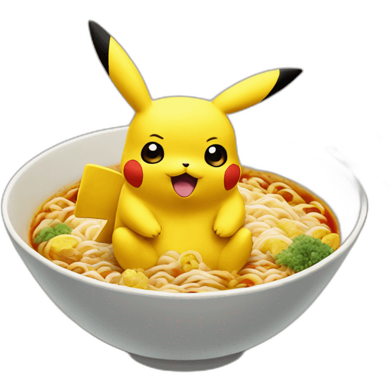 pikachu on ramen emoji