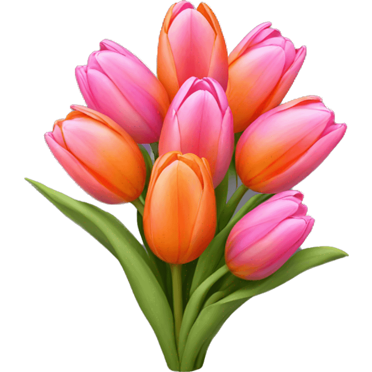 Bouquet of pink and orange tulips emoji