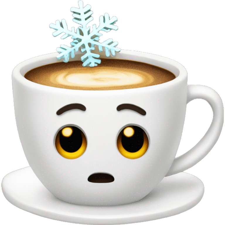 Coffee with bow and snowflake  emoji