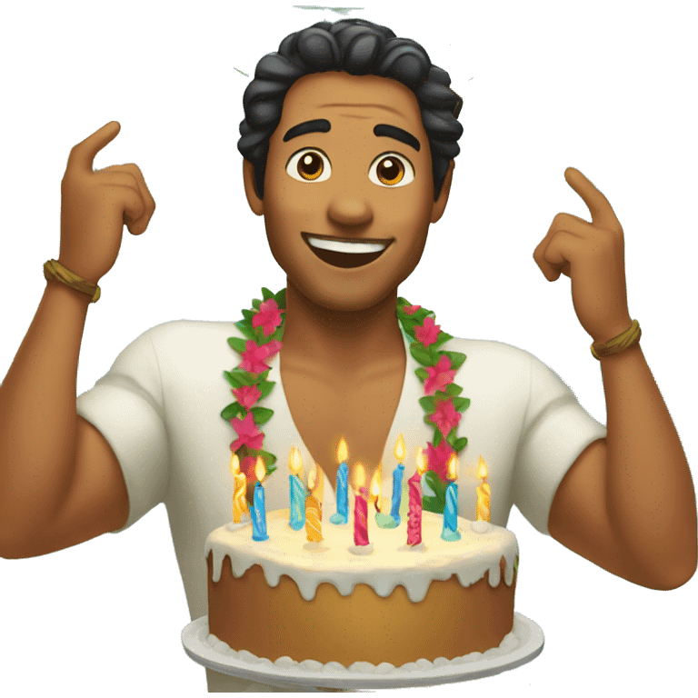 Tahitian man celebrating his birthday  emoji