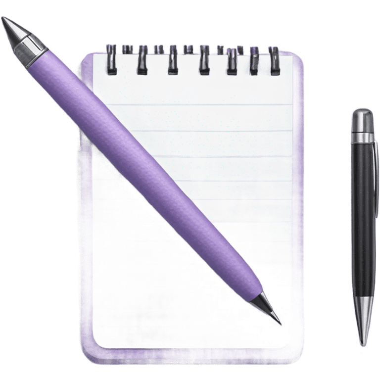 Light purple notepad with pen emoji