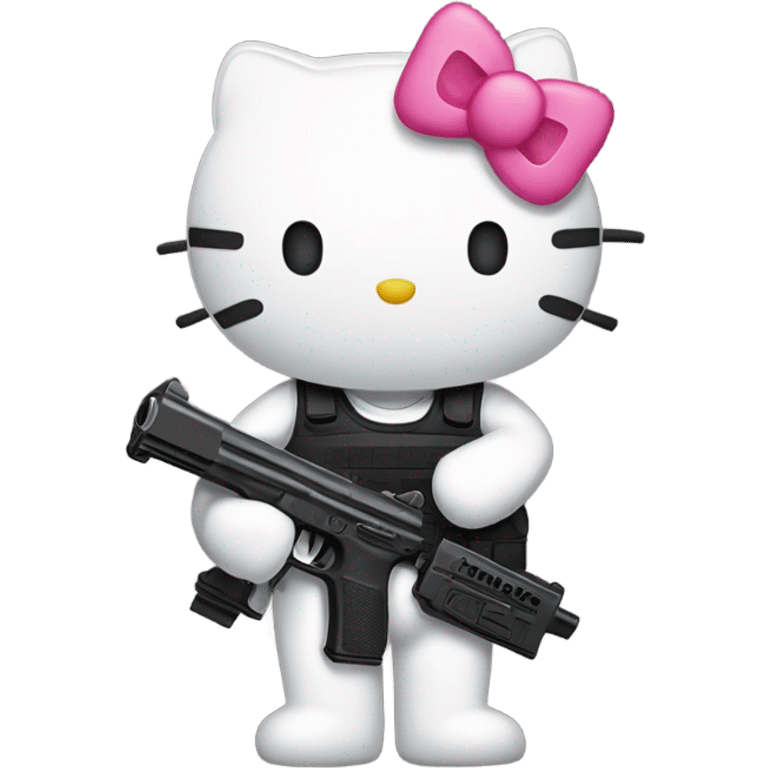 Hello kitty holding a Glock  emoji