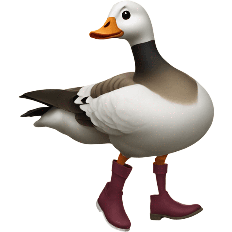 Goose wearing boots emoji