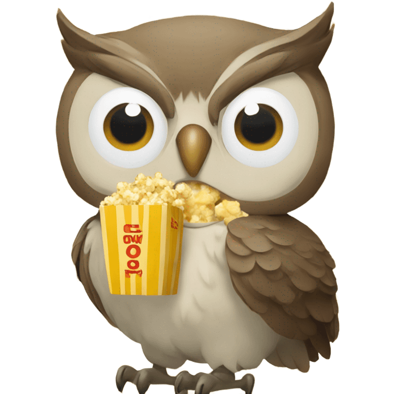 owl eatting popcorn emoji