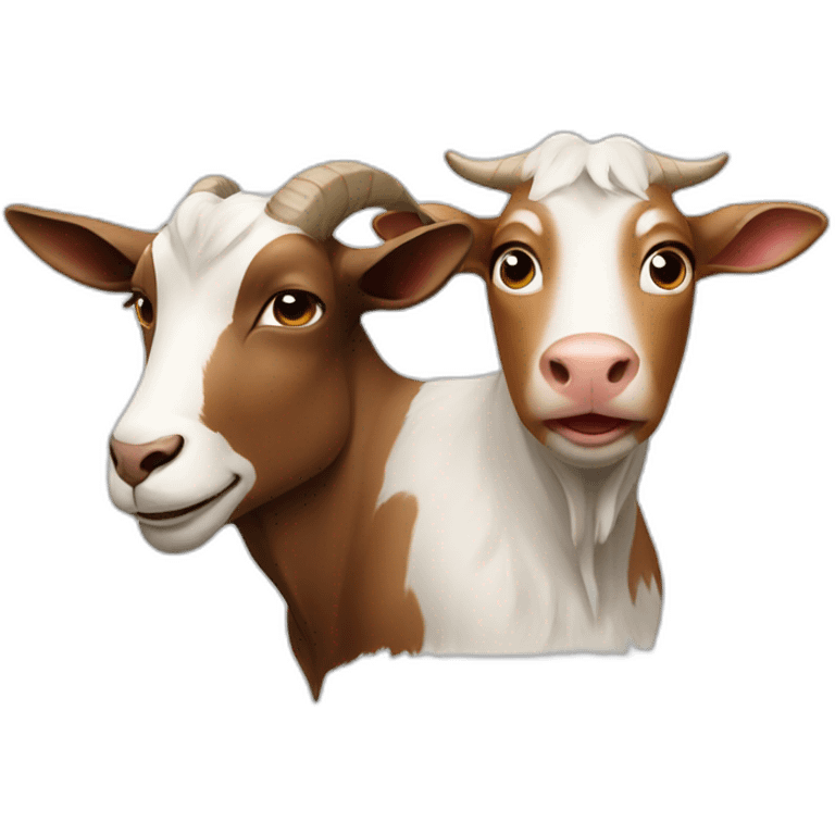 Goat and cow emoji