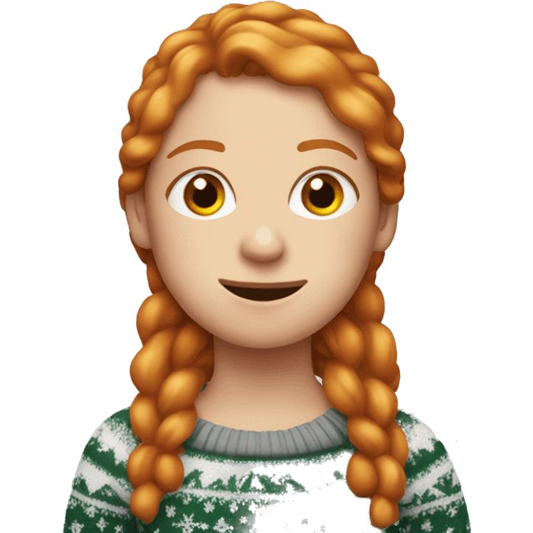 An ginger girl with a dirty Christmas jumper  emoji