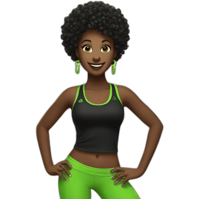 Zumba black and green emoji