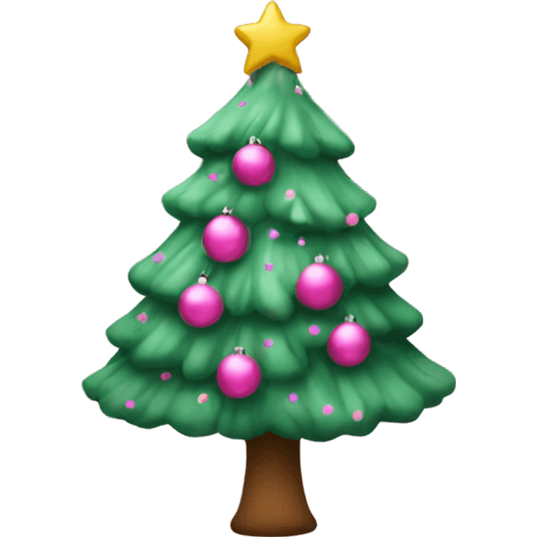 Pink Christmas tree  emoji