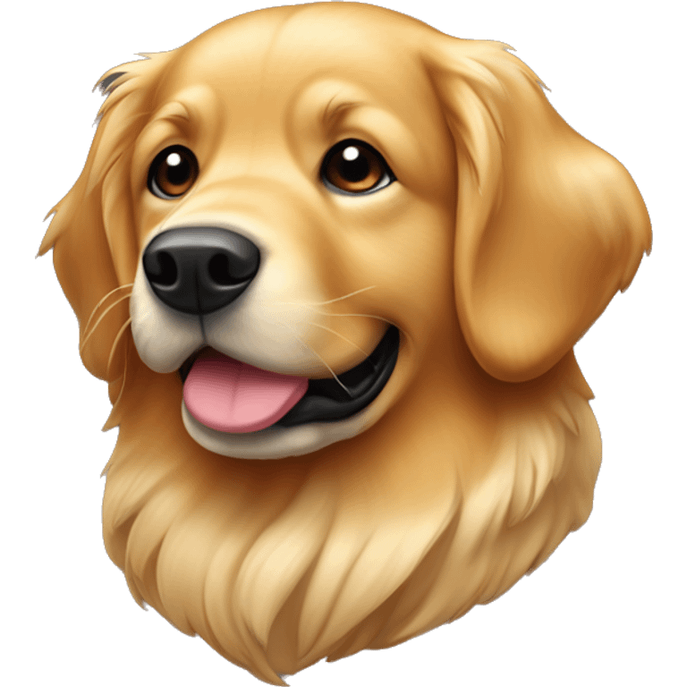 Un golden retriever dolcissimo con collare rosso emoji