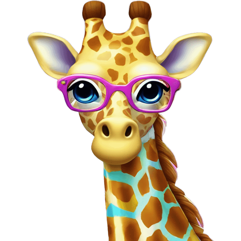 lisa frank rainbow giraffe emoji