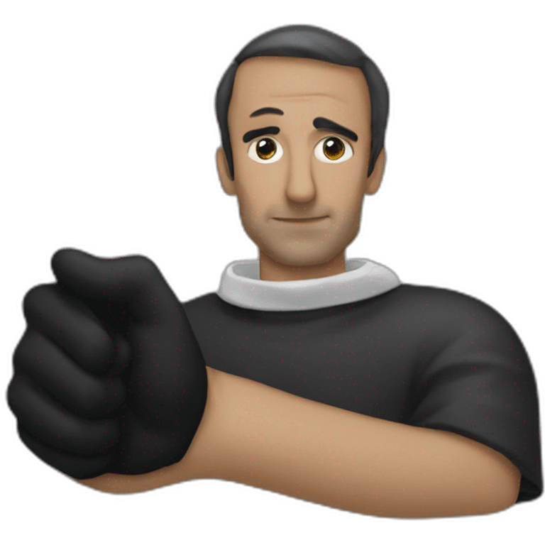 zemmour avec un objet noir dans ses mains emoji