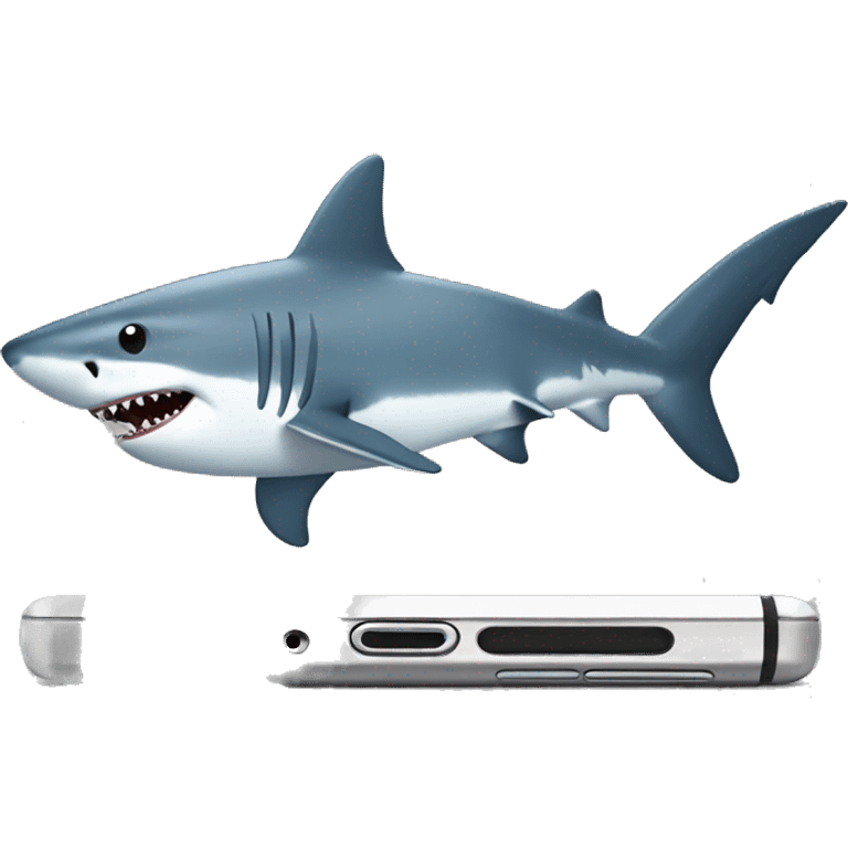 shark watching mobile emoji