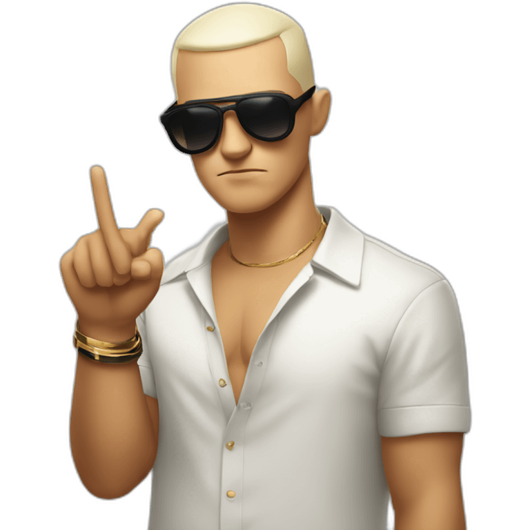 DJ Snake serious attitude showing a finger emoji