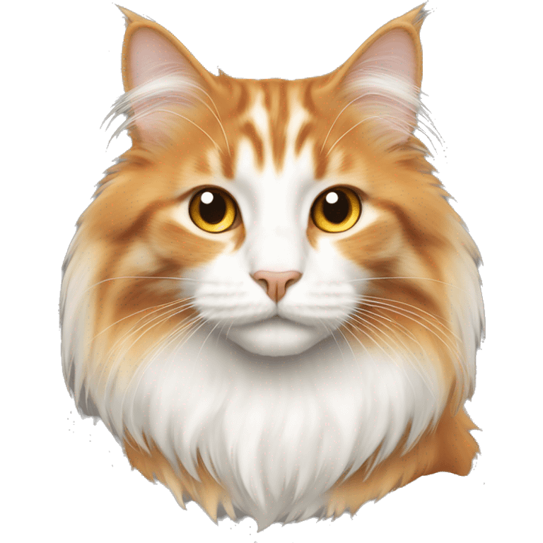 Orange and white long haired cat emoji