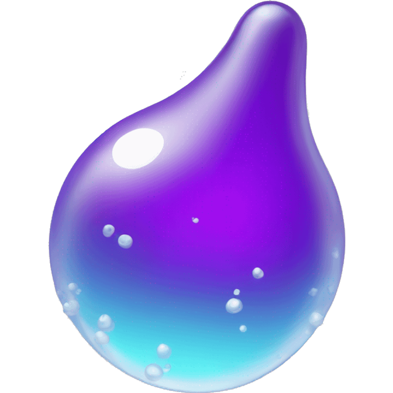 a droplet behind a molecule emoji