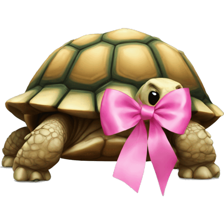 tortoise with pink ribbon emoji