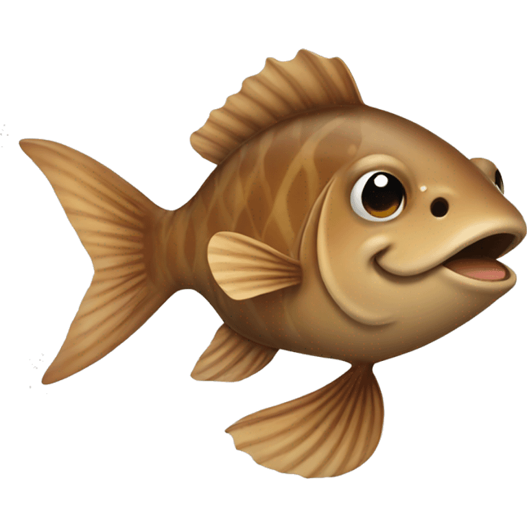 Brown fish smiling emoji