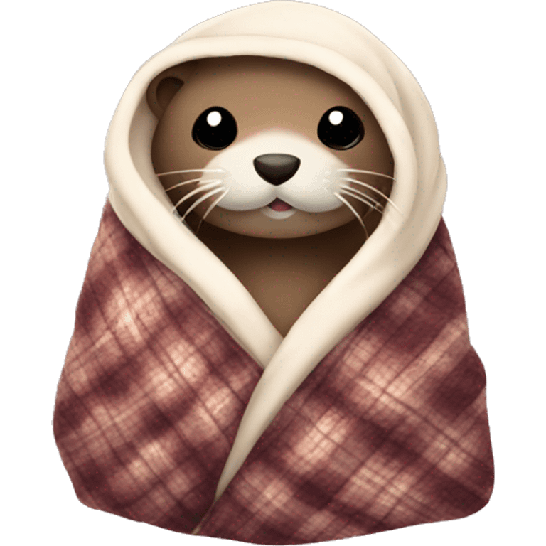 otter cozy in blanket emoji