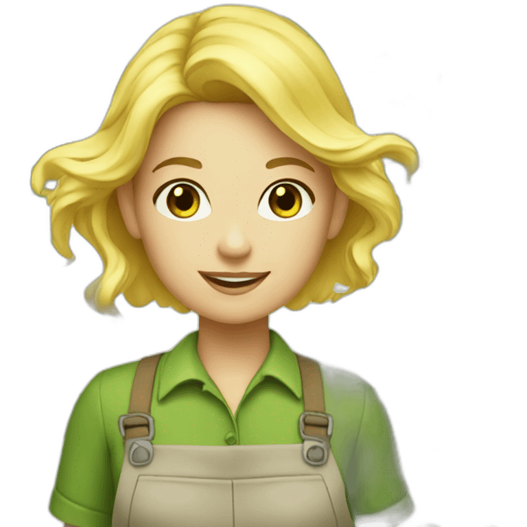 blonde gardener girl pretty emoji