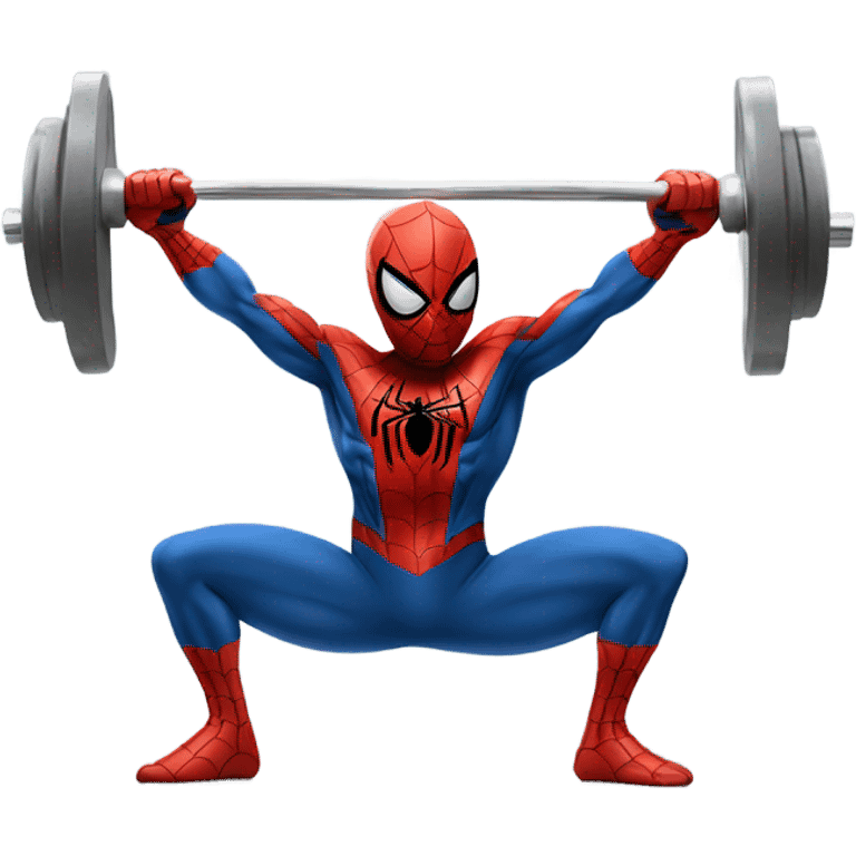 Image of Spider-Man, lifting weights emoji