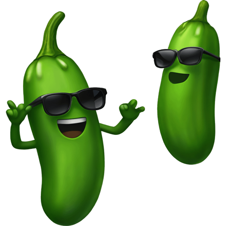 dancing pickle with sunglasses emoji