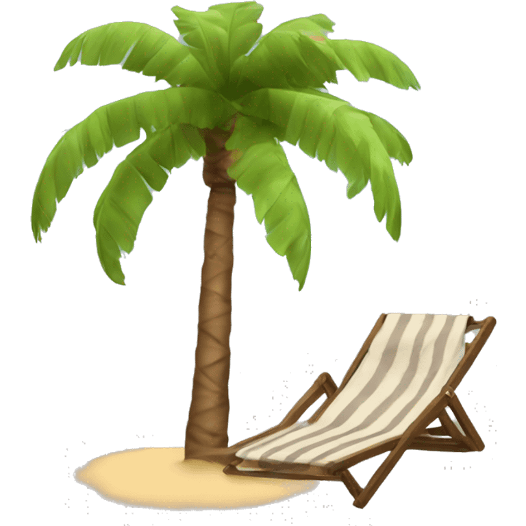 palm tree, sunbed, sunshade emoji