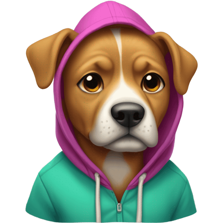 Dog wearing a hoodie emoji