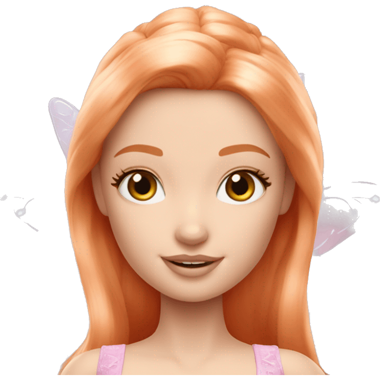 Pale beautiful Barbie fairy ginger emoji