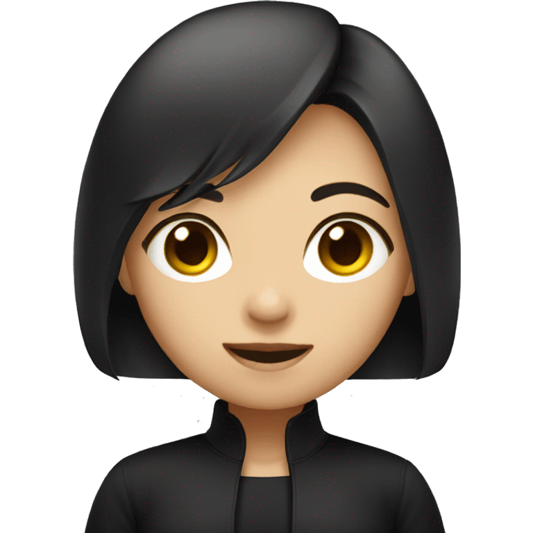 asian girl wearing black clothes  emoji