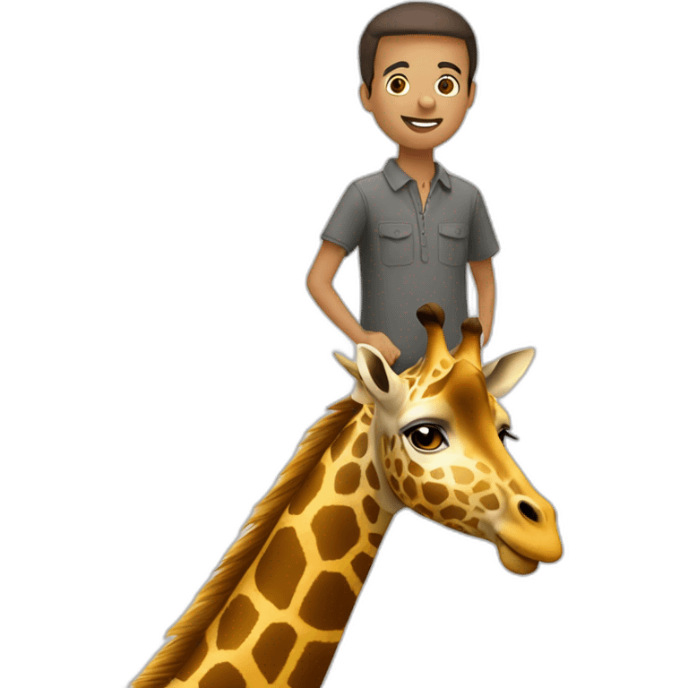 Olivier Babando sur une girafe emoji