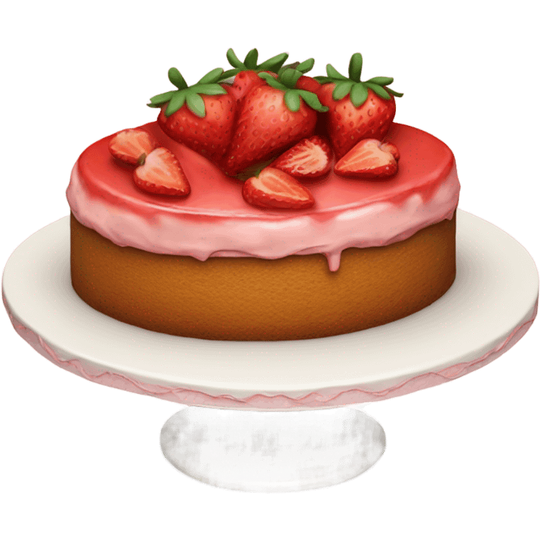 Cake with strawberry  emoji