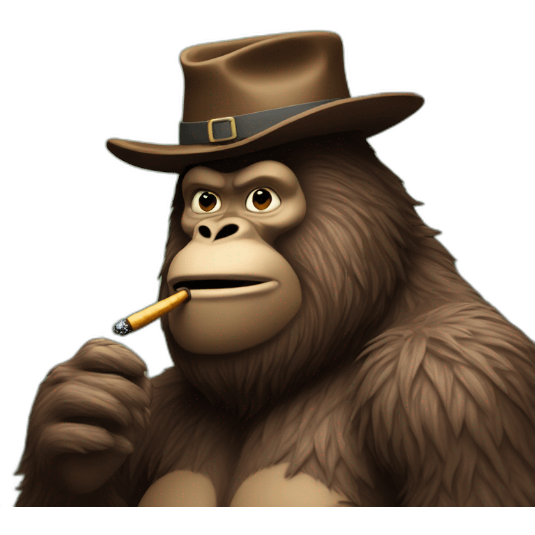 Bigfoot smoking gandolph pipe emoji