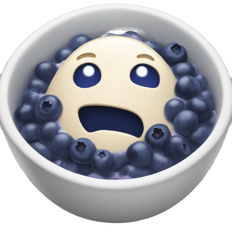 Blueberry cream inside the bowl emoji