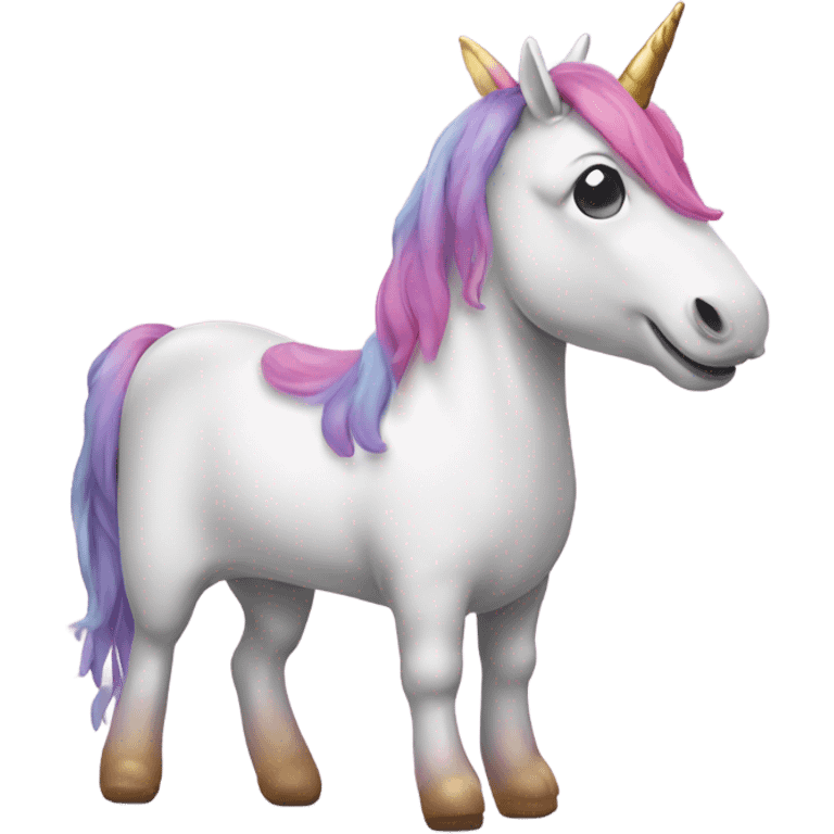 Weenie riding sad unicorn  emoji