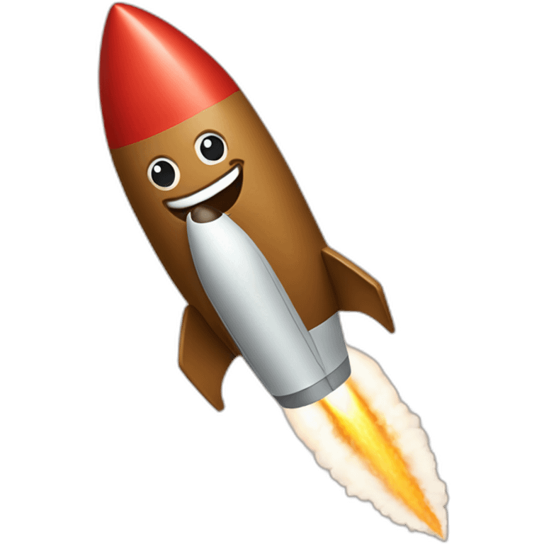 Poo riding a rocket emoji