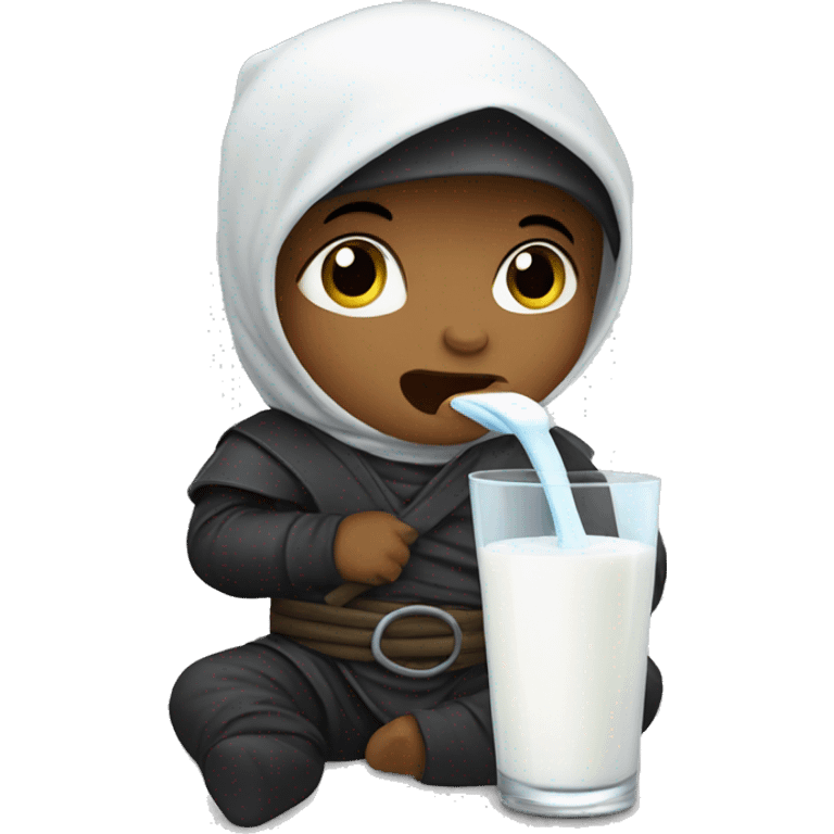 baby ninja drinks milk bottle  emoji