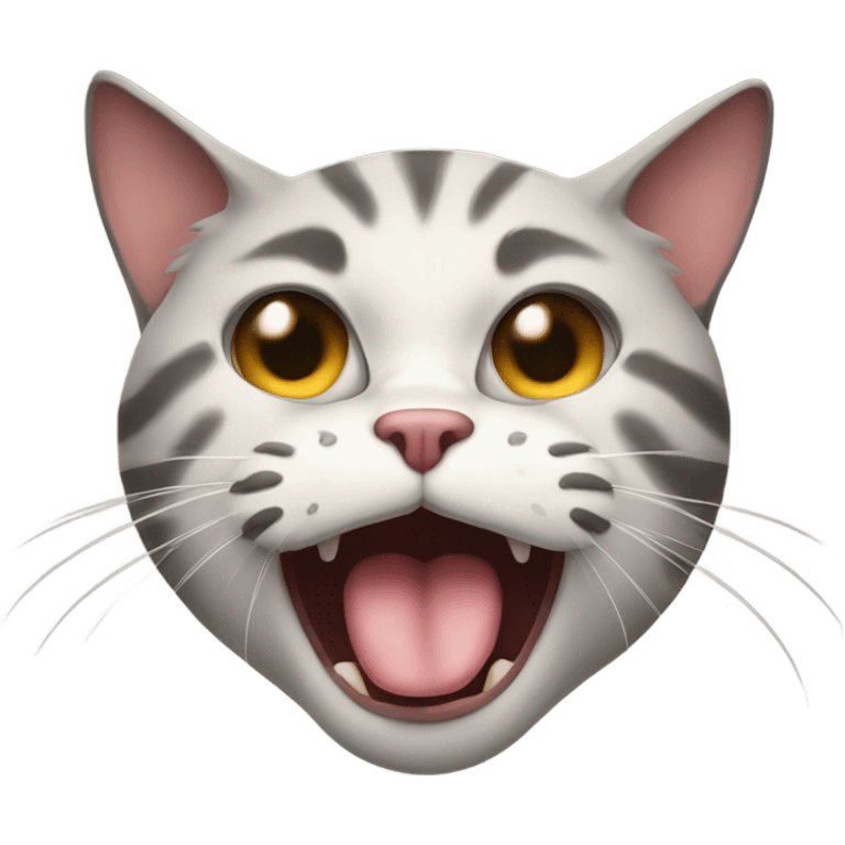 disgusted cat face sticking tongue out emoji