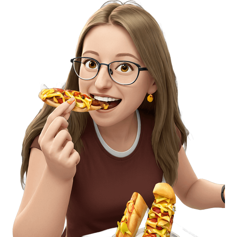 girl enjoying outdoor meal emoji