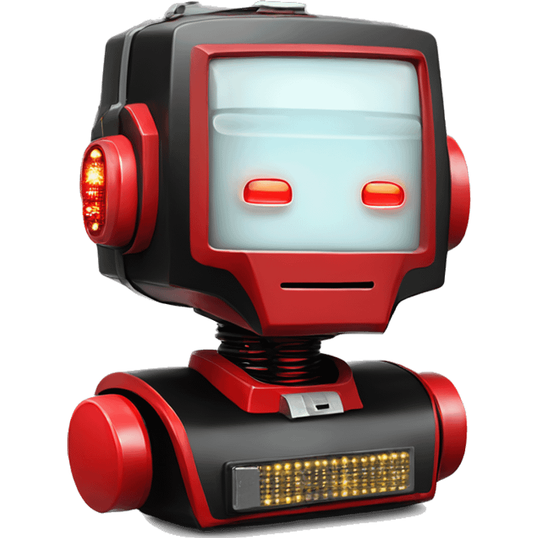 Red LED DaftPunk-style robot talk box emoji