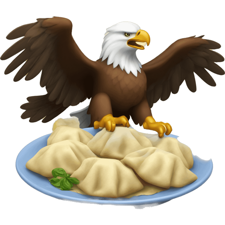 The eagle eats dumplings emoji