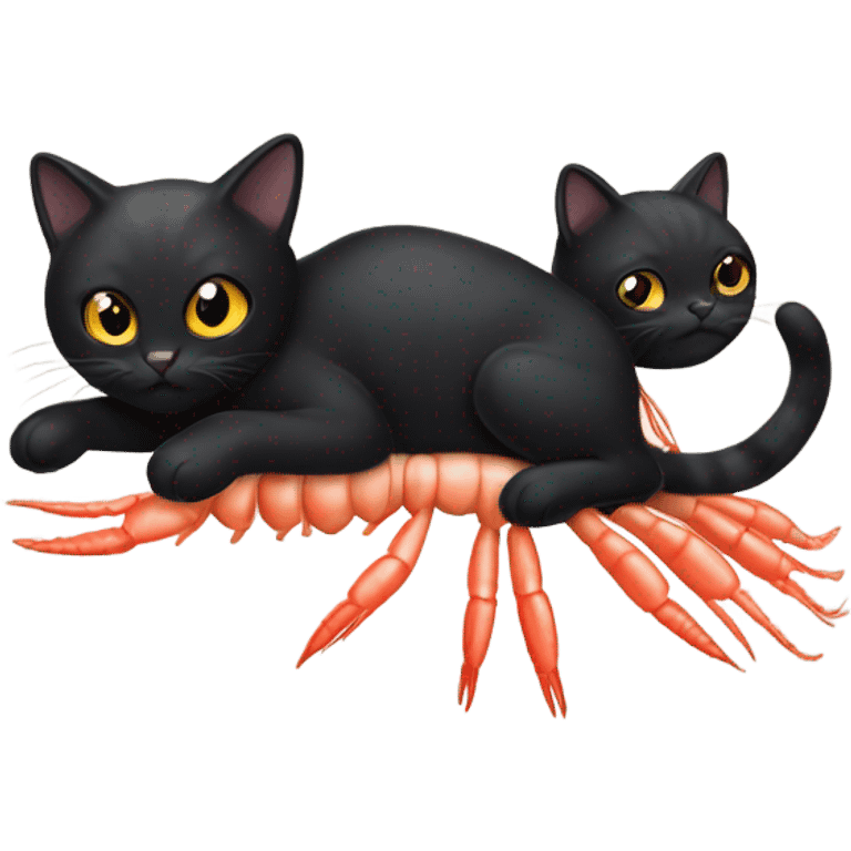 black cat in a shrimps body  emoji