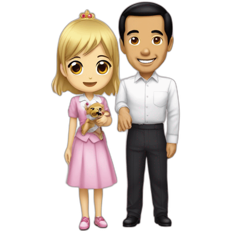 President Jokowi holding anime madoka girl emoji