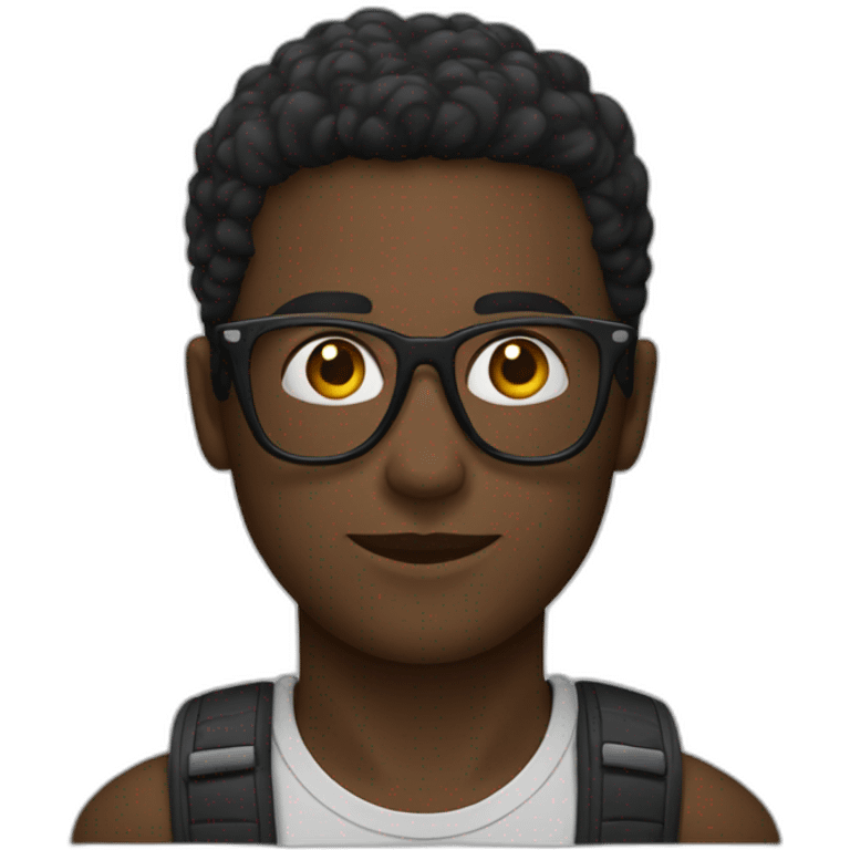 Jeune homme noir avec des lunettes emoji